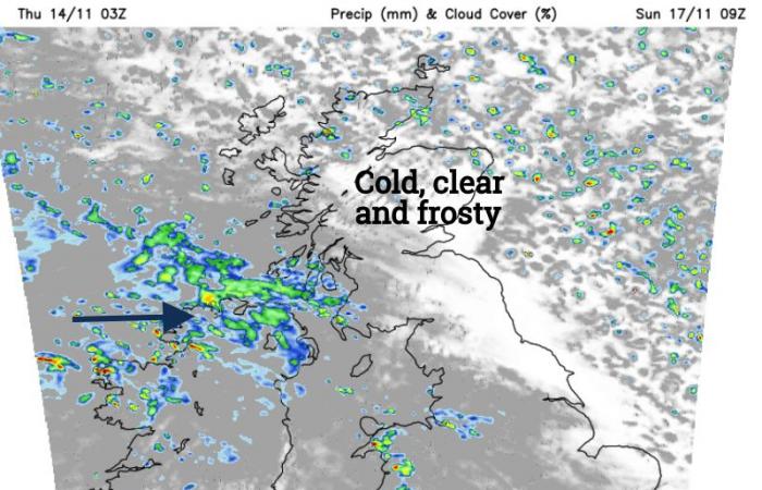 Colder air arrives from the Arctic