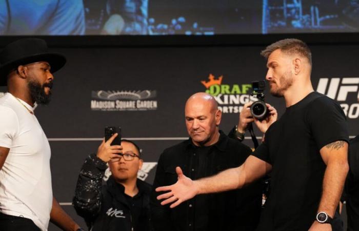 Jon Jones refuses to shake hands with Stipe Miocic, tells him ‘don’t ever mention my kids again’