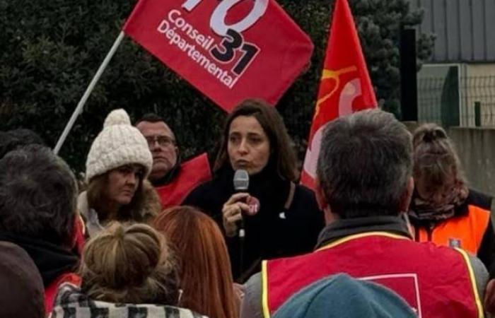 Sophie Binet, general secretary of the CGT, supports the agents of the Department of Haute-Garonne