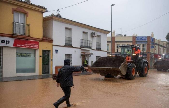 streets under water in the Malaga and Valencia regions