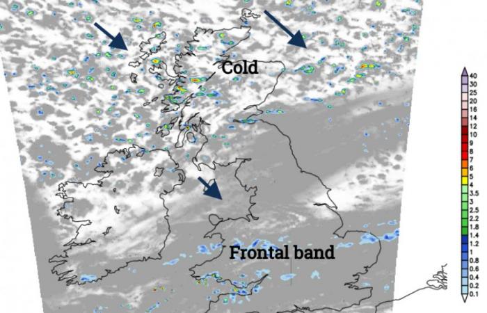 Colder air arrives from the Arctic