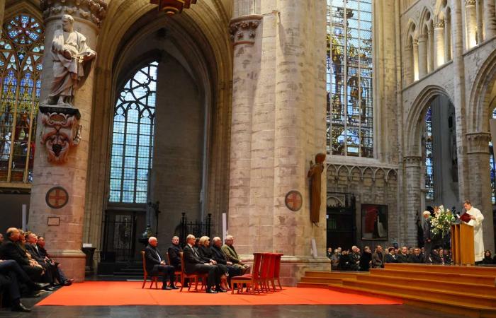 King Albert II, Princess Astrid and Prince Laurent at the Te Deum on King's Day