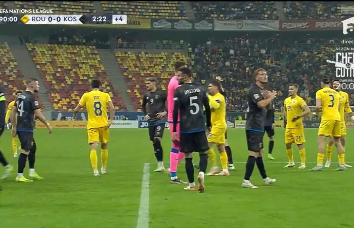 This is what they’ve been waiting for! Kosovar players walked off the field in the last minute of extra time after Romanian fans chanted “Serbia” following challenges