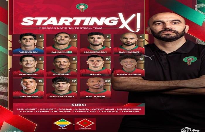 Walid Regragui unveils his starting lineup against Gabon