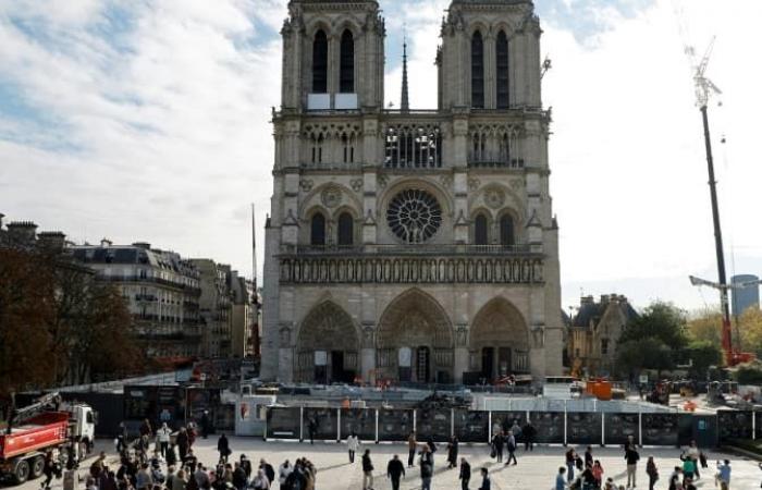 Emmanuel Macron on a surprise visit this morning, three weeks before reopening