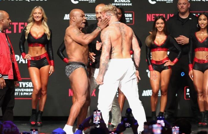 Mike Tyson slapped Jake Paul during their final face-off before their fight