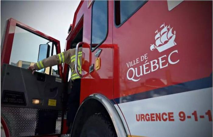 Fire in an apartment building in Sainte-Foy