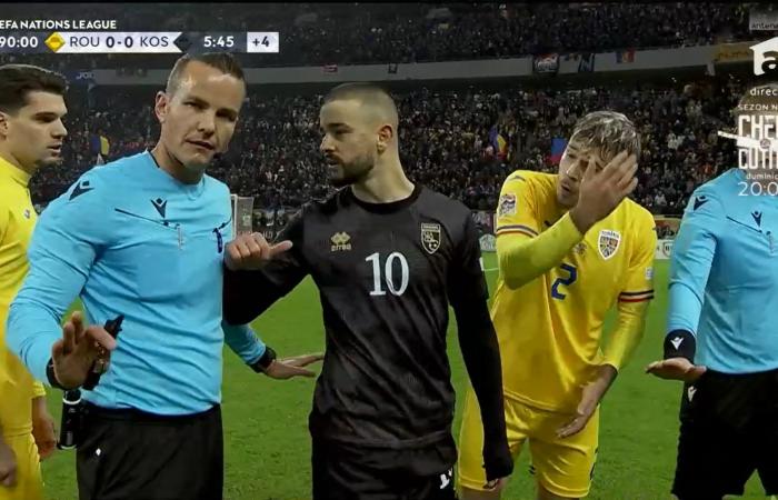 This is what they’ve been waiting for! Kosovar players walked off the field in the last minute of extra time after Romanian fans chanted “Serbia” following challenges