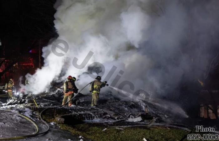 Major fire on 120th street in St-Georges de Beauce