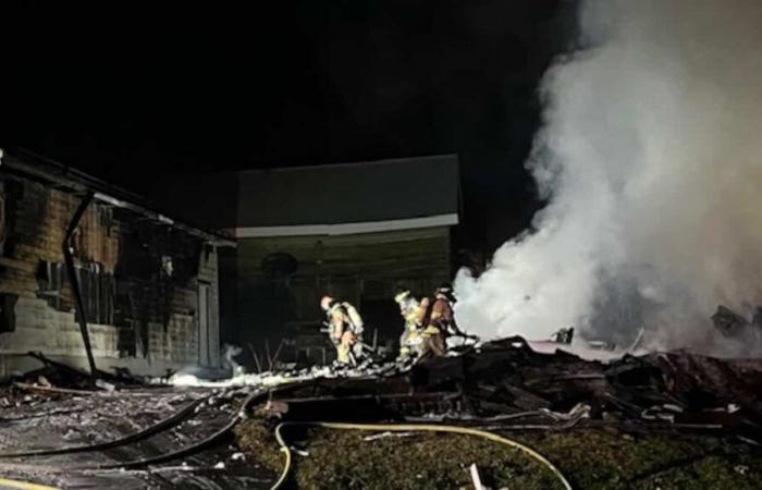 A house reduced to ashes in Saint-Georges, in Beauce