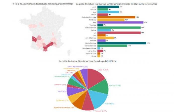 The map of the vineyards that ultimately attract the most