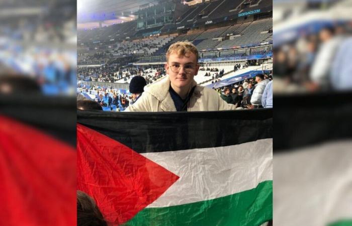 a Bordeaux student brandishes a Palestinian flag and is excluded from the stadium