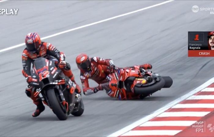 Video: Pecco Bagnaia’s bizarre accident when the session was already over.