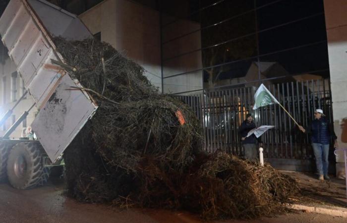 in Tarascon, the FDSEA 13 dumps waste in front of the tax center