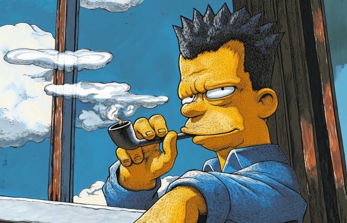 12 trashier versions of Bart and Homer