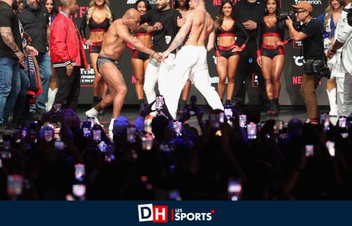 Mike Tyson slaps Jake Paul during their final face-to-face before entering the ring: “He’s an angry little leprechaun”