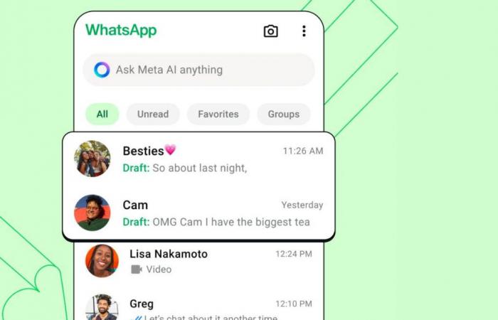 WhatsApp now offers to save your messages in draft