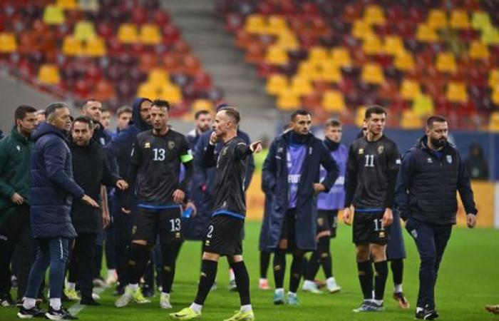 This is what they’ve been waiting for! Kosovar players walked off the field in the last minute of extra time after Romanian fans chanted “Serbia” following challenges