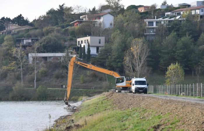 why is work being undertaken at the dam of this Lauragais lake?