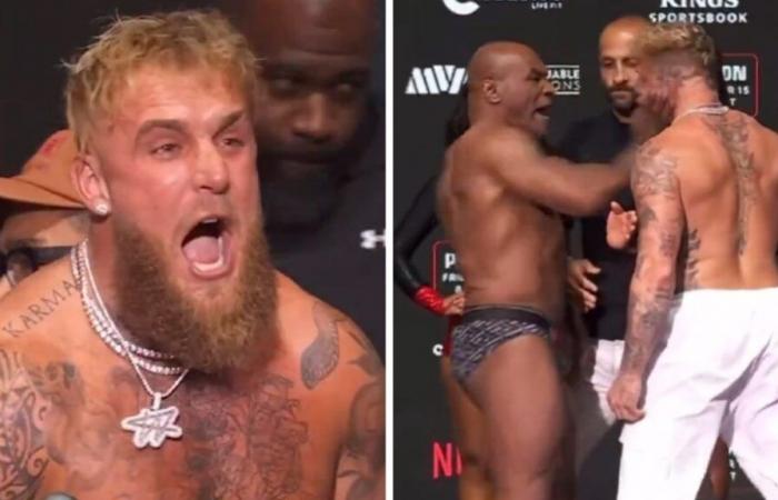 Mike Tyson slaps Jake Paul in dramatic weigh-in scenes