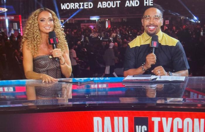 Kate Abdo turns heads with jaw-dropping Mike Tyson vs Jake Paul outfit as presenter goes braless for Netflix superfight