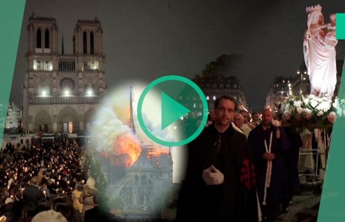 Notre-Dame has found its statue of the Virgin and Child, accompanied by hundreds of believers in Paris