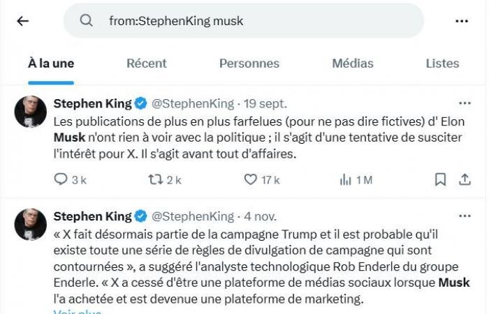 No, Elon Musk didn't ban Stephen King from X (but he left on his own)