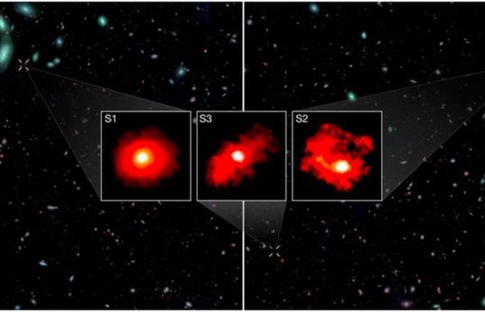 three monster galaxies discovered in the early Universe