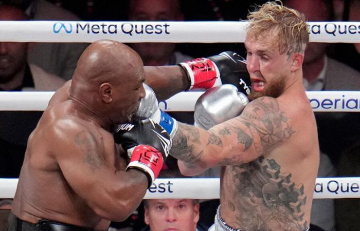 58-year-old Mike Tyson holds out for 8 rounds, but the victory goes unanimously to Jake Paul