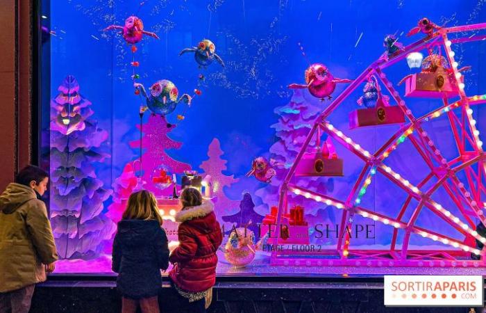 The windows and Christmas tree of Galeries Lafayette 2024