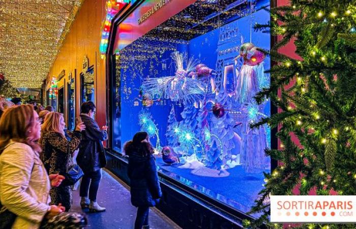 The windows and Christmas tree of Galeries Lafayette 2024