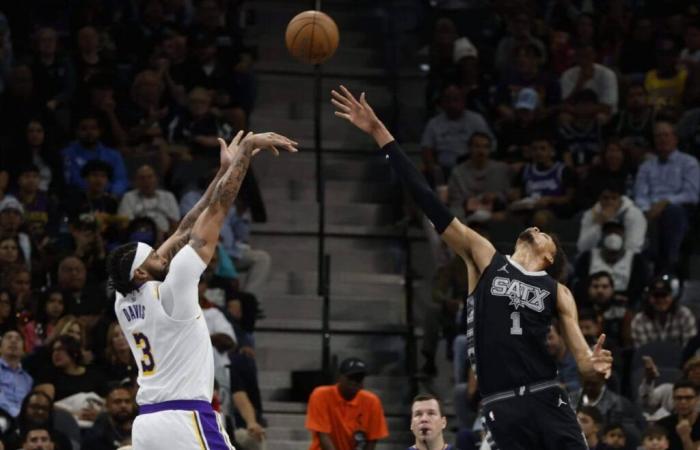 Confident Anthony Davis ‘just letting it fly’ helps lead Lakers past Spurs in NBA Cup opener