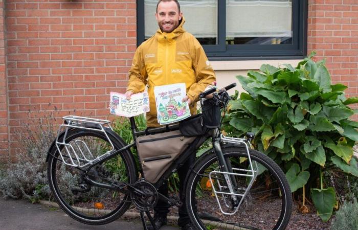 North: from Valenciennes, this cyclist will travel 3000 km to deliver 2000 children's letters to Santa Claus