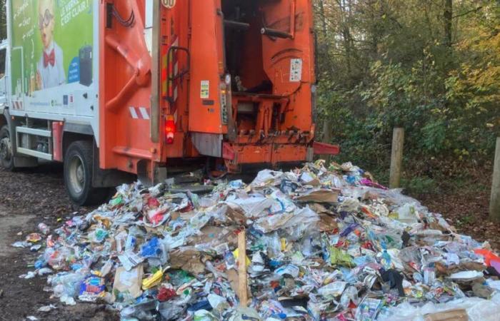 another start of fire in a garbage truck