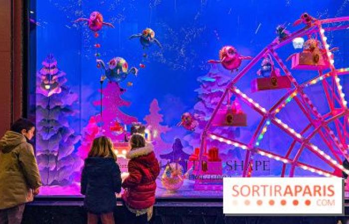 The windows and Christmas tree of Galeries Lafayette 2024