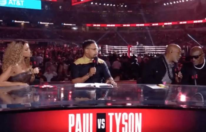 Kate Abdo forced to apologise as Jake Paul vs Mike Tyson hit by technical difficulties which leave Evander Holyfield excluded