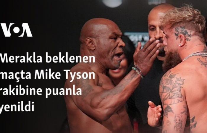 In the highly anticipated match, Mike Tyson lost to his opponent by points