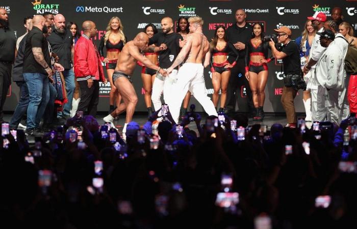 That’s why Mike Tyson already dealt a blow to Jake Paul at the weigh-in: the younger challenger… stood on his toes