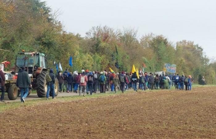 At least 700 anti-basin demonstrators gathered in Saint-Sauvant in Vienne