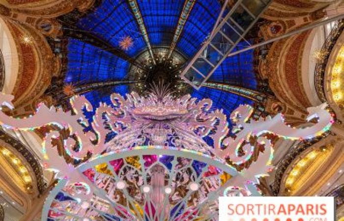 The windows and Christmas tree of Galeries Lafayette 2024