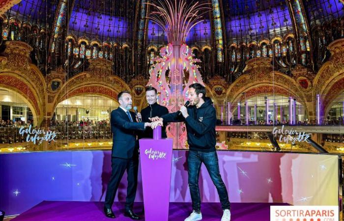 The windows and Christmas tree of Galeries Lafayette 2024