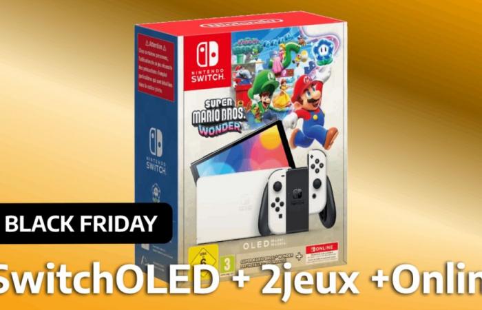 The Nintendo Switch OLED is at Black Friday prices with 2 games and a 12-month subscription to Nintendo Switch Online!