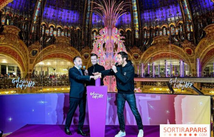 The windows and Christmas tree of Galeries Lafayette 2024