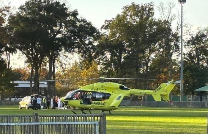 he collapses at the end of a match, a 15-year-old rugby player airlifted in a worrying state