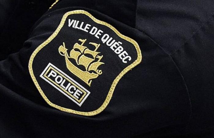 A man armed with a knife rushes towards police officers in Quebec