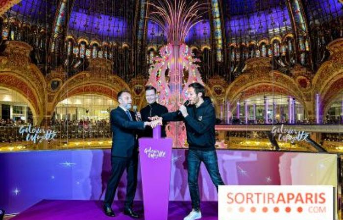 The windows and Christmas tree of Galeries Lafayette 2024