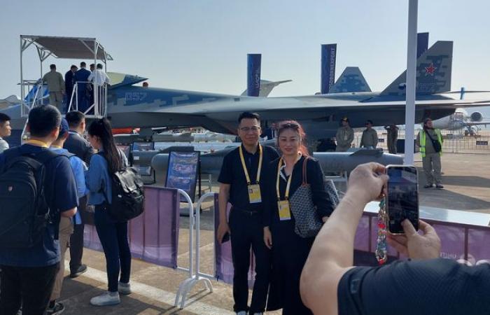 Russia presents its new stealth plane at the Zhuhai Airshow, China