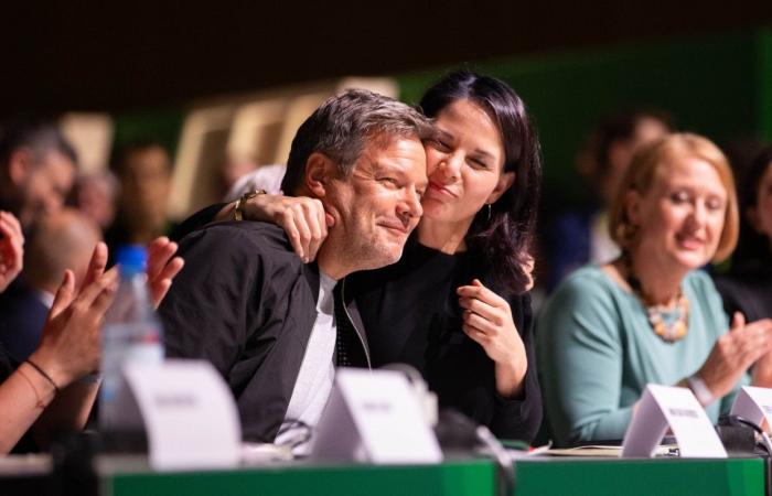 Robert Habeck at the federal party conference of the Greens: Long wait, short speech