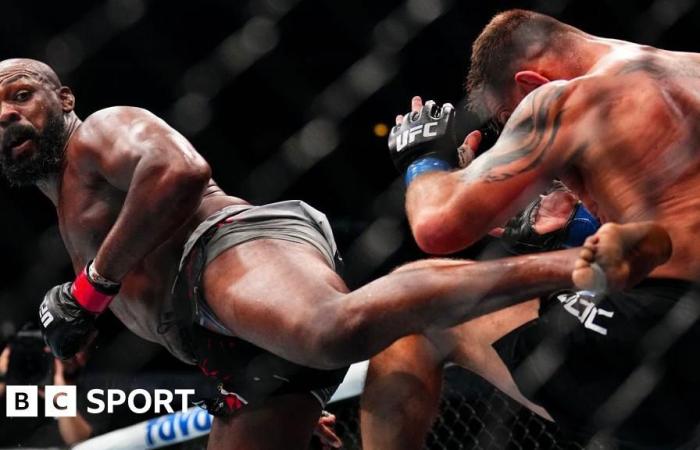 UFC 309: Jon Jones stops Stipe Miocic with spinning kick to retain heavyweight title