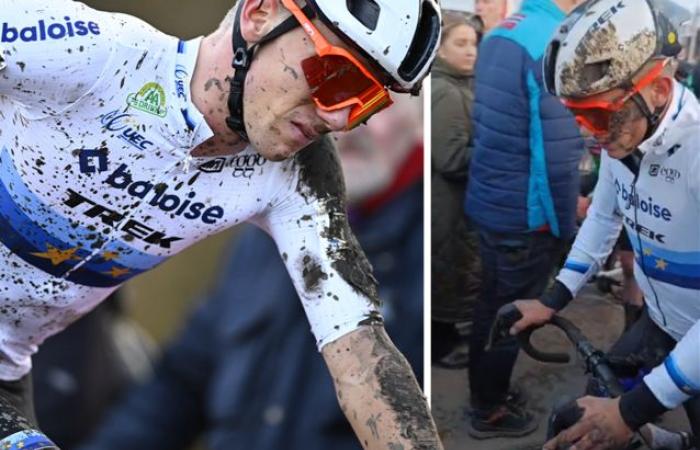 VIDEO. Thibau Nys crosses the finish line battered after colliding with a post in the ultimate final: “It was a serious blow”